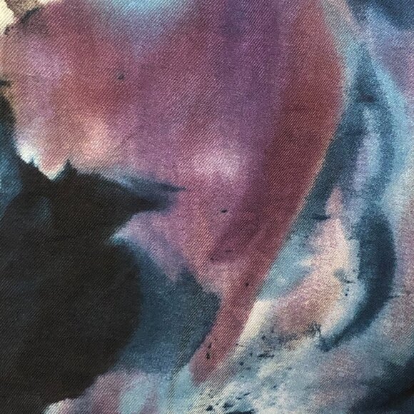 ANN TAYLOR 100% Silk Watercolor Ruffled Sleeveless Blouse - Picture 9 of 10